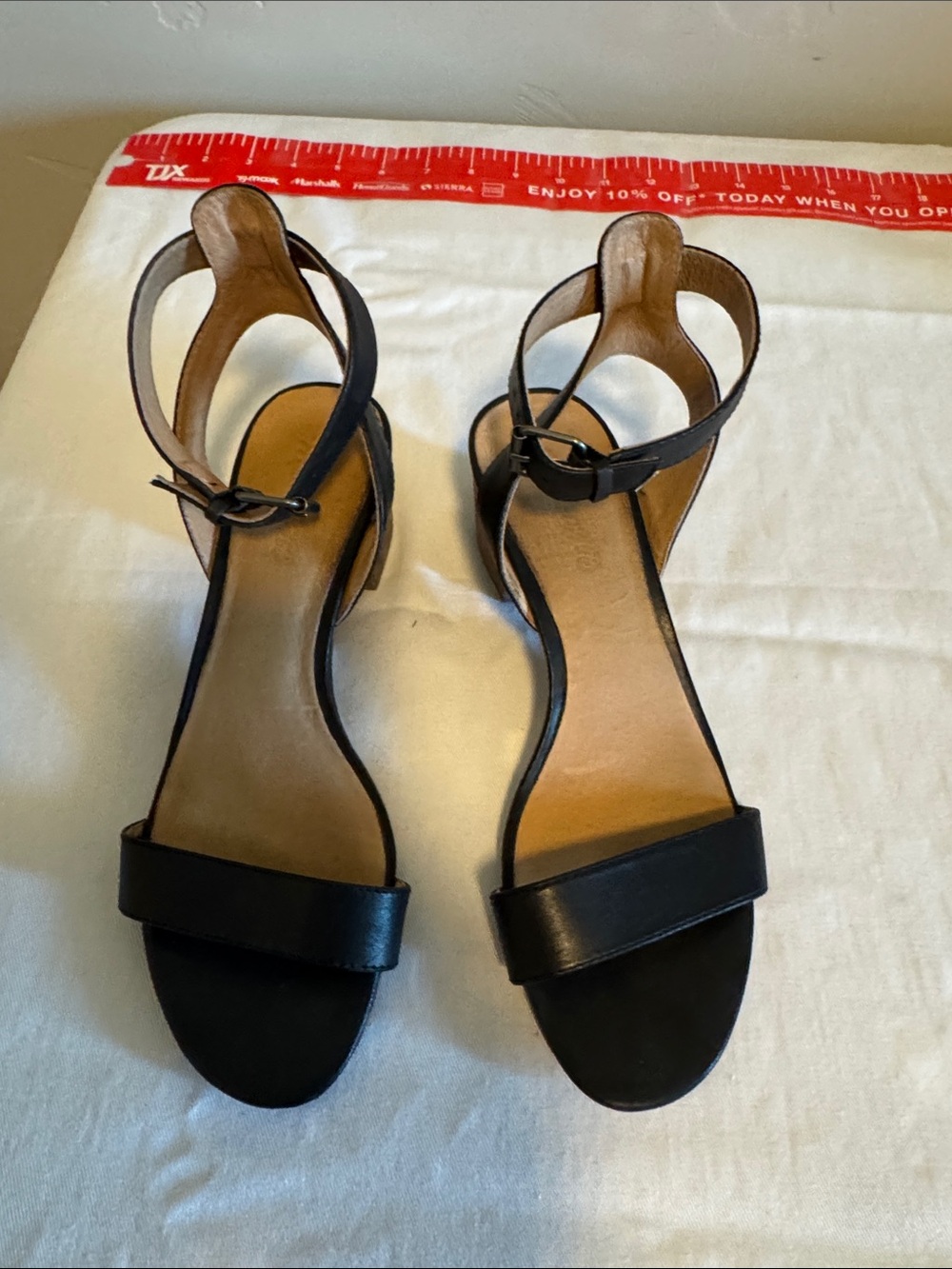 Madewell black sandals with ankle straps